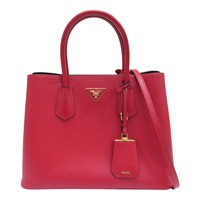 紅色 皮革 Saffiano Tote 兩用包 托特包