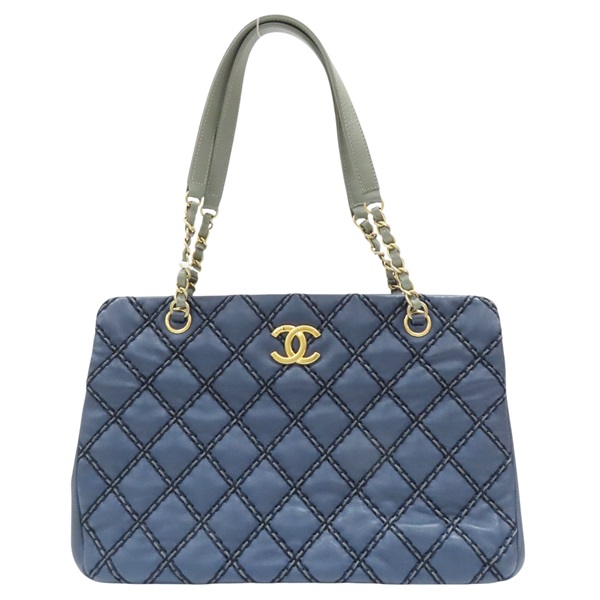 藍色 牛皮 鍊帶 肩背包