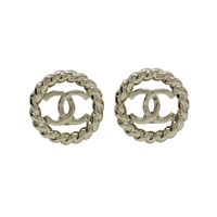 金色 合金 雙C 圓形 耳環【CHANEL 香奈兒】