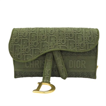 綠色 緹花帆布 Saddle Slim Belt Pouch 肩背包