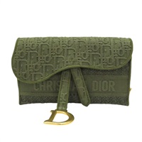 綠色 緹花帆布 Saddle Slim Belt Pouch 肩背包