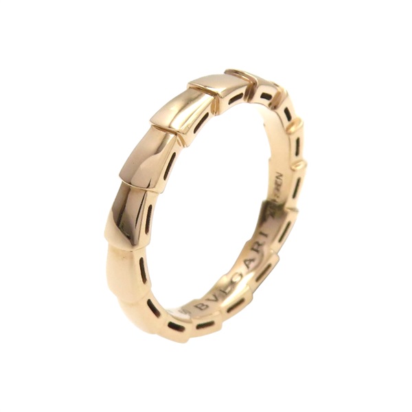 18K玫瑰金 Serpenti Viper 戒指 #60【BVLGARI 寶格麗】