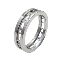 18K白金 縷空 B.zero1 Openwork Logo 戒指 #60【BVLGARI 寶格麗】 359363