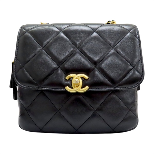 【再降價】黑色 菱格紋 皮革 鍊帶 後背包【CHANEL 香奈兒】【CHANEL 香奈兒】