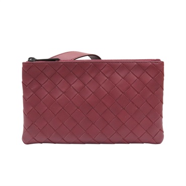 酒紅色 編織羊皮 肩背包 609692