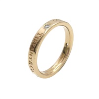 【再降價】18K黃金 3PD 鑽石 Flat band 戒指 #9.5【Tiffany & Co 蒂芬妮】