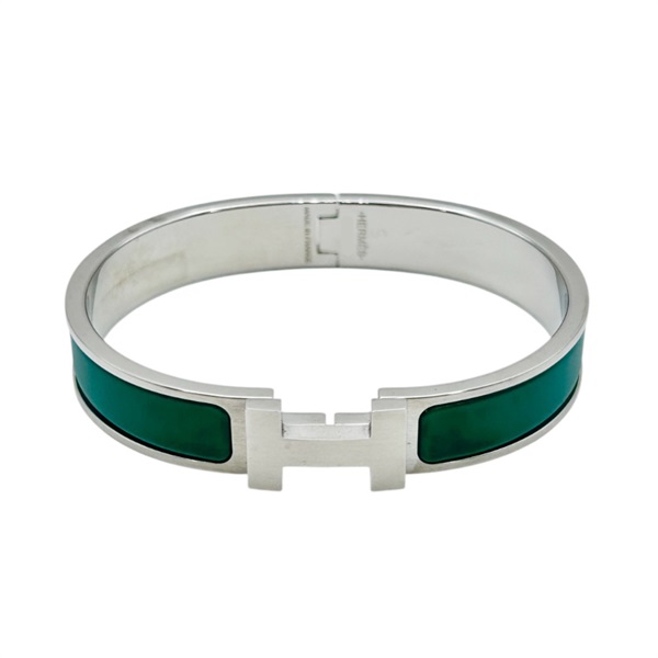 Clic HH手環 綠色 琺瑯 鍍鈀
