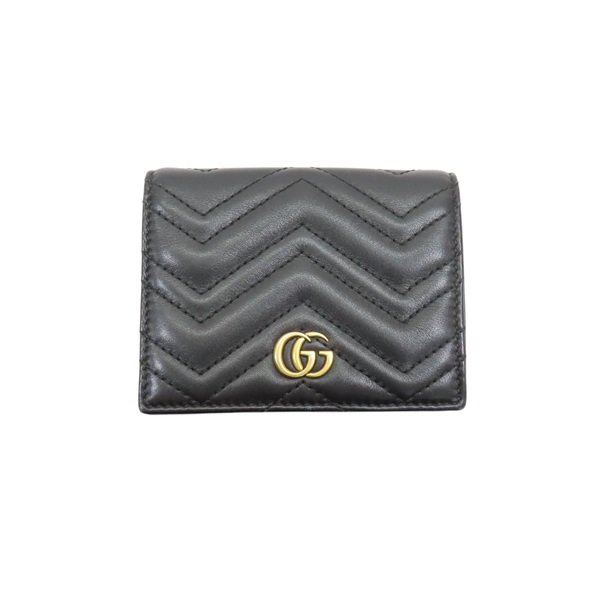 黑色 牛皮 山形紋 GG Marmont 卡夾 名片夾 443125