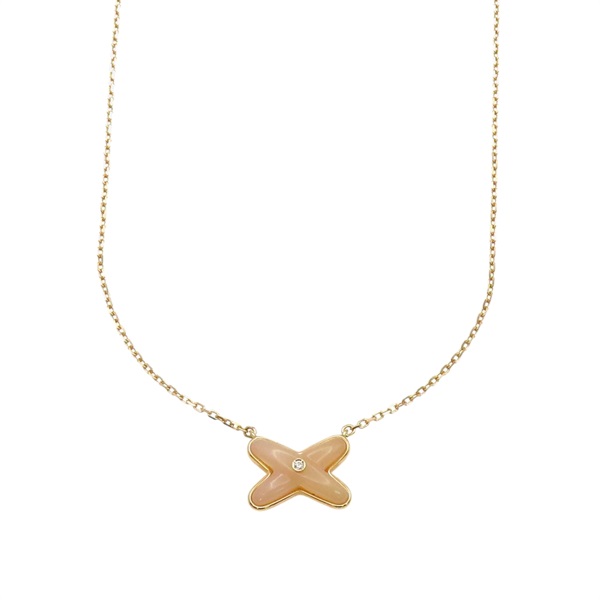 18K玫瑰金 粉紅蛋白石 鑽石 Jeux de Liens 項鍊【Chaumet 尚美巴黎】