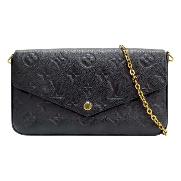 黑色 原花 牛皮 壓紋 Felicie Pochette 肩背包 M82477