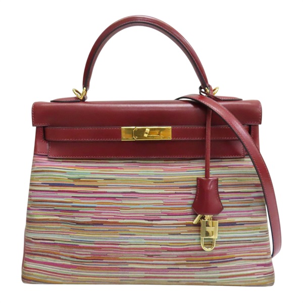 愛馬仕紅 Rouge H 牛皮 Kelly 32 兩用包 □F/Rouge H