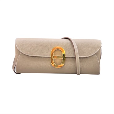 大象灰 Epsom牛皮 Maillon To Go Wallet Chaine d'Ancre 肩背包 W刻 金扣 W刻