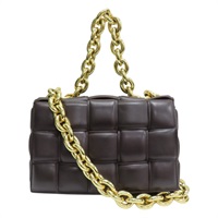 棕色 羊皮 編織 兩用包 枕頭包