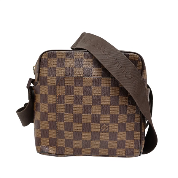 棕色 棋盤格帆布 Olaf PM Pochette 肩背包 N41442