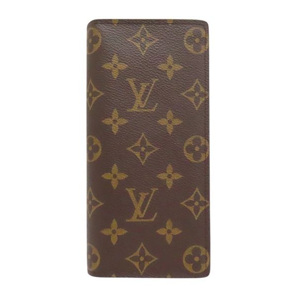 棕色 原花 帆布 雙折 Brazza 長夾【LOUIS VUITTON LV 路易威登】 M66540