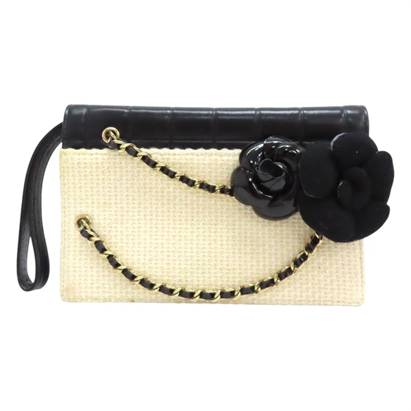 黑色 米色 牛皮 Clutch 手拿包 無卡