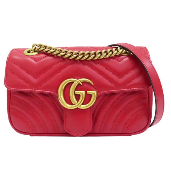 紅色 牛皮 GG Marmont 肩背包【GUCCI 古馳】 446744