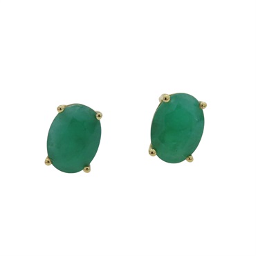 18K黃金 綠翡翠 耳環【JEWELRY 無品牌珠寶】 Emerald  0.8g