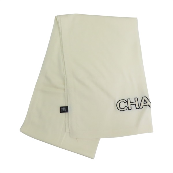 白色 羊毛62% 圍巾【CHANEL 香奈兒】
