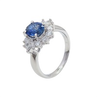 PT900鉑金 藍寶石 鑽石 戒指【JEWELRY 無品牌珠寶】 Sapphire 6.6g