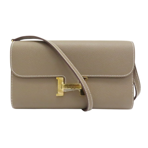 大象灰 Epsom 牛皮 Constance To Go Wallet 肩背包 W刻 金扣 W刻