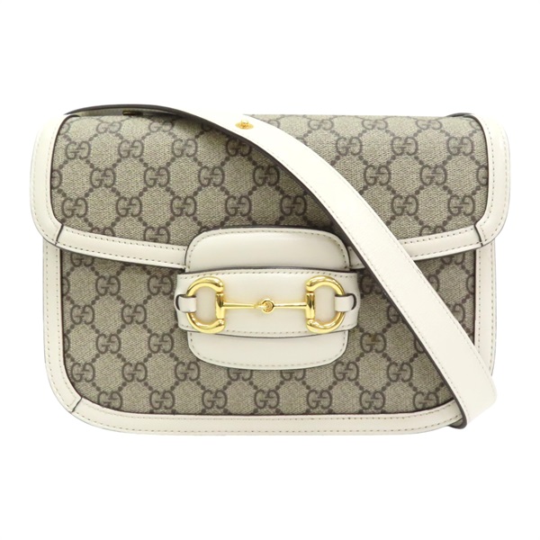 米色 GG Supreme 帆布 1955 Horsebit 肩背包 602204