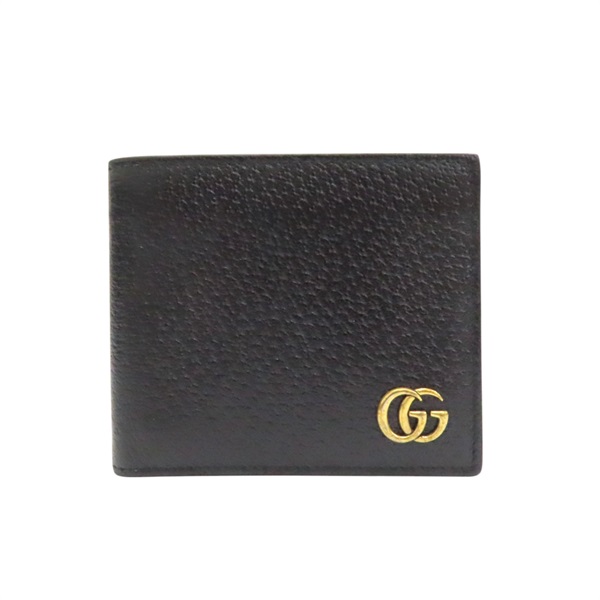 黑色 牛皮 GG Marmont 二折短夾 428726