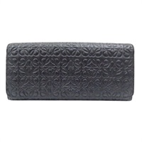 黑色 皮革壓紋 Anagram 雙折 長夾