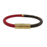 棕色 原花帆布 金屬扣 Daily Coinfidential 手環【LOUIS VUITTON LV 路易威登】 M8277E