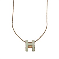 玫瑰金 合金 Pop H 白色琺瑯 項鍊 【HERMES 愛馬仕】
