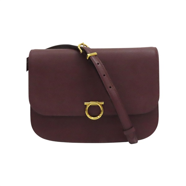 酒紅色 牛皮 Gancini 肩背包 EZ-21