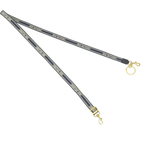 海軍藍色 編織 肩背帶 【Dior迪奧】