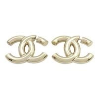 金色 鍍金 雙C 耳環【CHANEL 香奈兒】