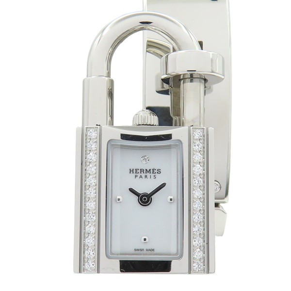 白色錶盤 鑽框 不鏽鋼 Kelly 腕錶 KE4.130【HERMES 愛馬仕】 KE4.130