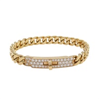 18K玫瑰金 鑽石 Kelly Gourmette 手鍊【HERMES 愛馬仕】