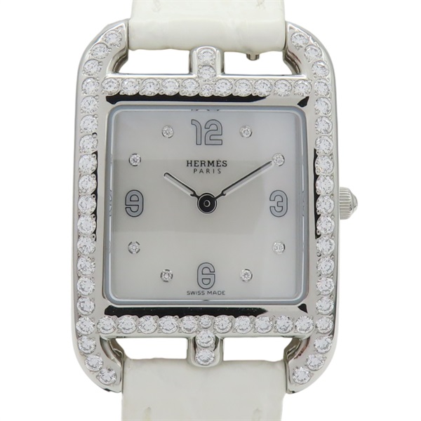 母貝錶盤 鑽框 Cape Cod 腕錶 CC1.235【HERMES 愛馬仕】 CC1.235
