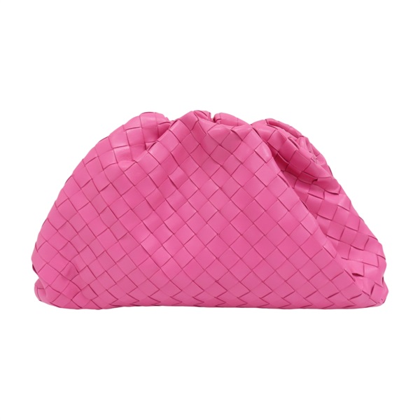 粉色 編織 羊皮 Woven Cloud 手拿包