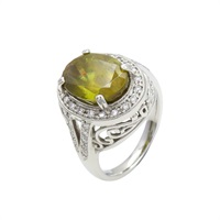 PT900鉑金 榍石 戒指 #13 Sphene 12.3g