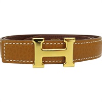 棕色 Ardennes牛皮 H 皮帶 口B刻 75CM【HERMES 愛馬仕】 口B