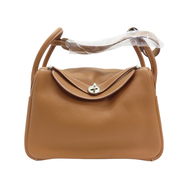 金棕色 Togo牛革 Lindy 30 肩背包 口P刻 銀扣【HERMES 愛馬仕】