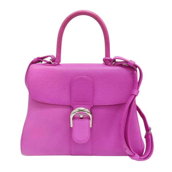 桃紅色 牛皮 Brillant MM 手提包 染色【Delvaux 德爾沃】