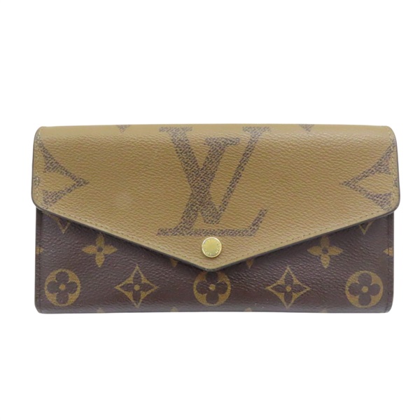 棕色 原花帆布 Sarah 扣式 長夾 M80726