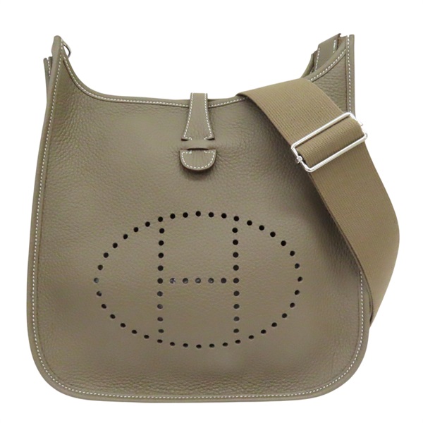 大象灰 Taurillon牛皮 Evelyne 29 肩背包 K刻 銀扣【HERMES 愛馬仕】