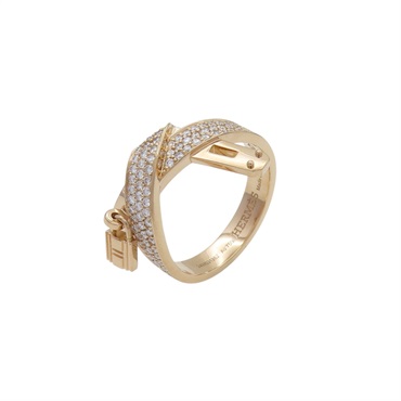 18K玫瑰金 鑽石 Kelly Gavroche 戒指 #52【HERMES 愛馬仕】