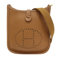 金棕色 Taurillon牛皮 Mini Evelyne 肩背包 K刻 金扣