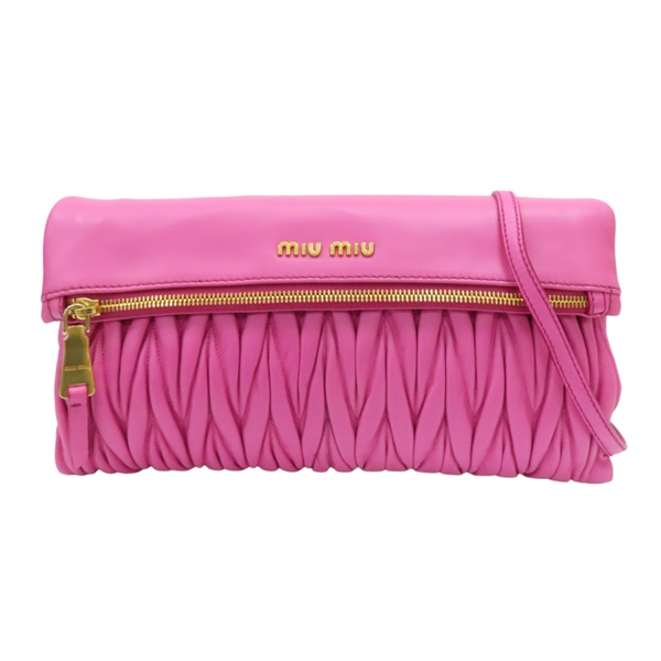 粉色 Matelasse 羊皮 斜背包 RP0385