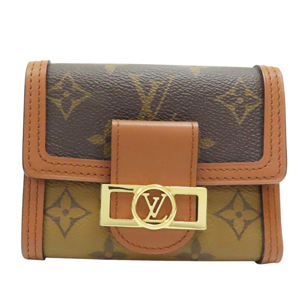 原花 Reverse 帆布 Dauphine 扣式短夾 M68725