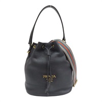 黑色 牛皮 水桶包 單肩包 1BE018