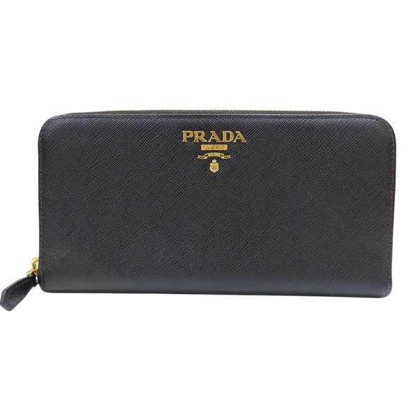 黑色 Saffiano 防刮牛皮 拉鍊長夾 1ML506