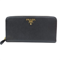 黑色 Saffiano 防刮牛皮 拉鍊長夾 1ML506